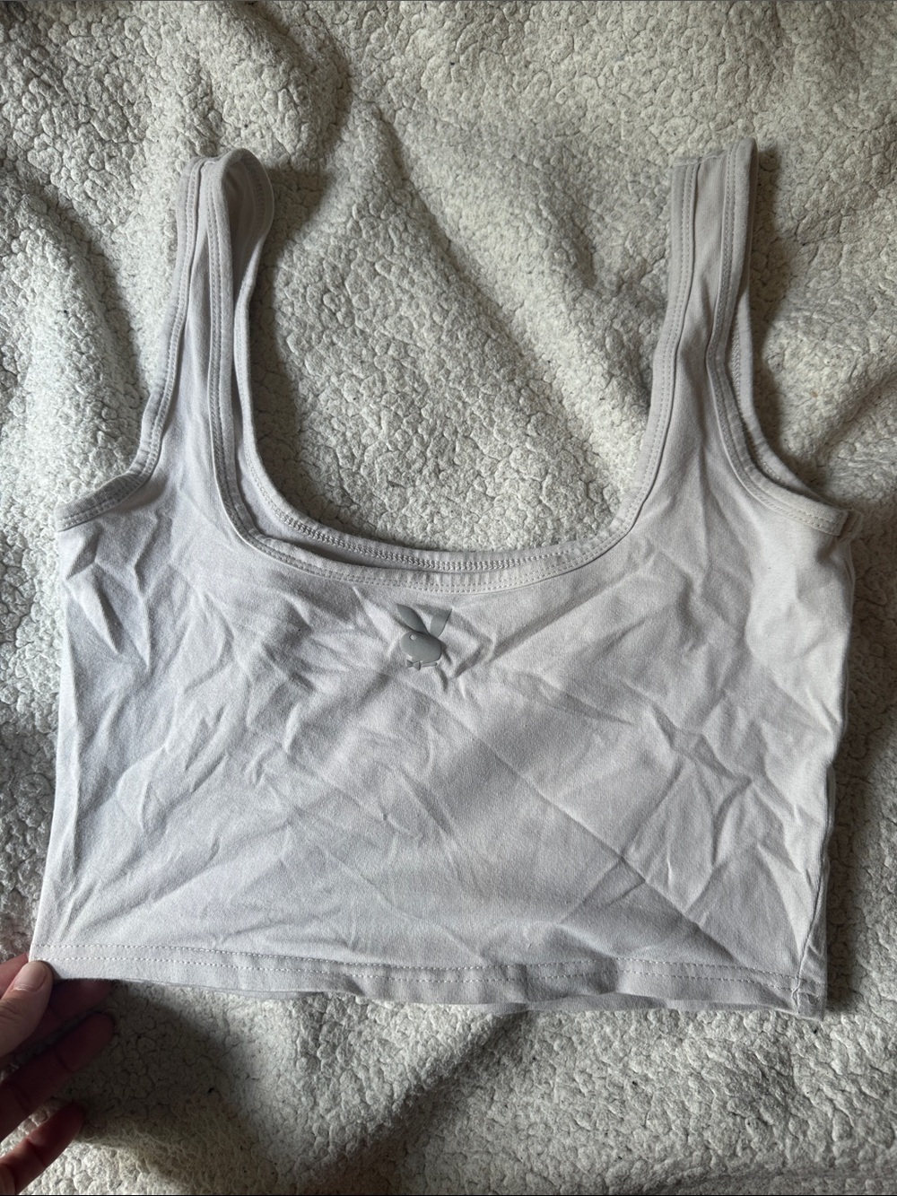 PacSun Scoop Neck Crop Top in Light Cream
